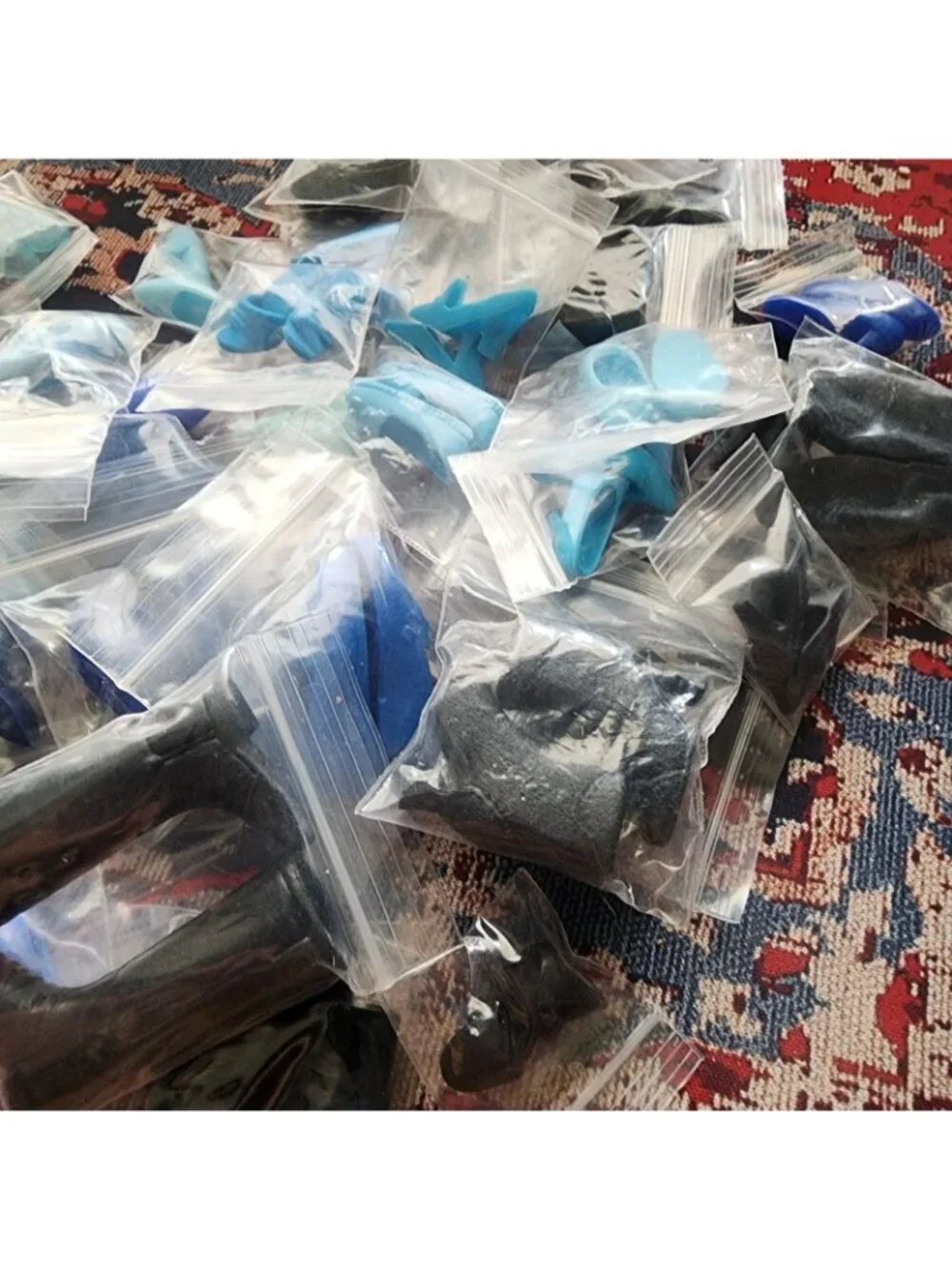 40 Pairs Barbie Doll Shoes Huge Lot - Mixed Blue & Black Fashion Heels Flats